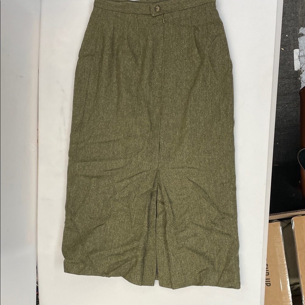 Laura Ashley Olive Midi Skirt size 10
